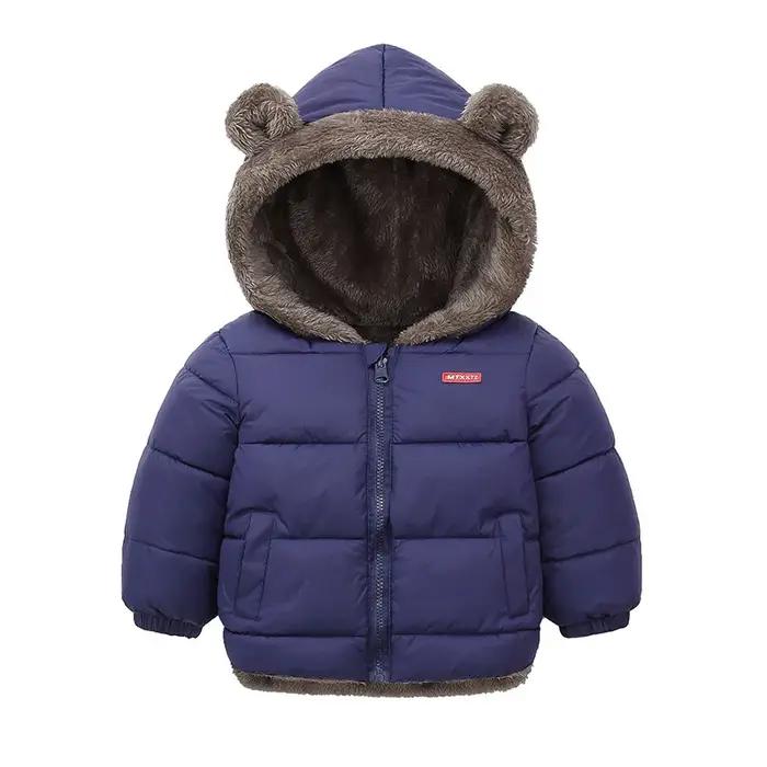 Bébé garçons filles veste à capuche vêtements d'extérieur en coton manteau polaire épais pour enfant