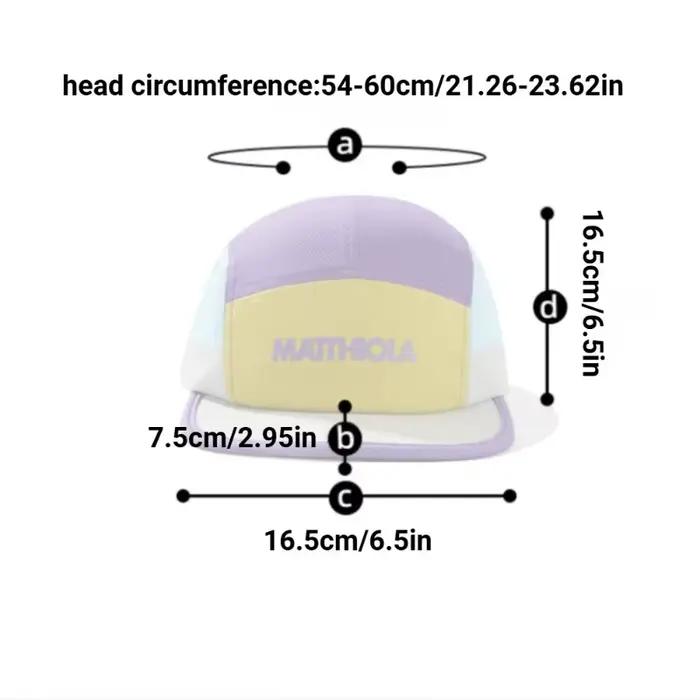 Casquette de baseball 5 panneaux color block pour hommes et femmes, en nylon imperméable avec motif