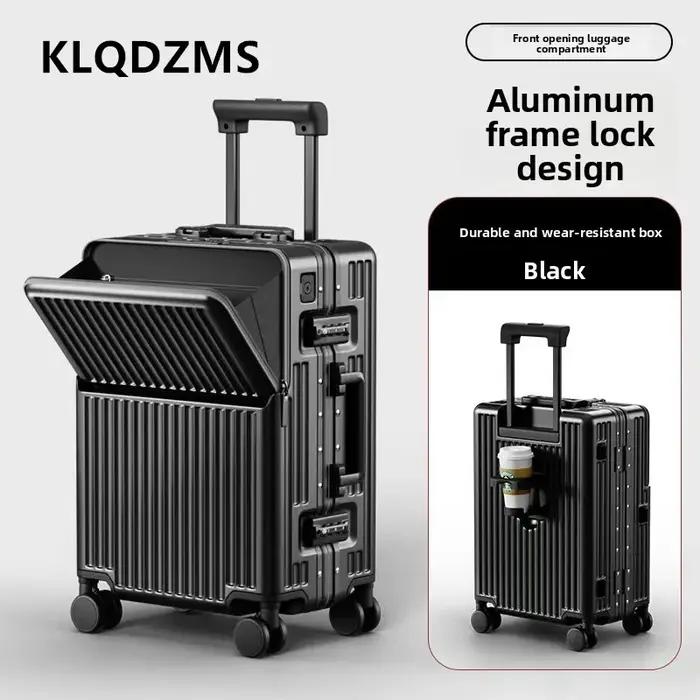 KLQDZMS valise multifonctionnelle ouverture avant valise d'embarquement boîtier de chariot pour ordi