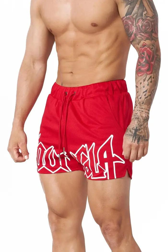 YA short de sport d'été pour hommes, musculation, Fitness, séchage rapide, respirant, décontracté, c
