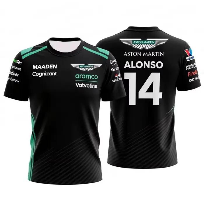 T-shirt à manches courtes Fernando Alonso 14 2026, tenue de course Aston Martin classique, séchage r