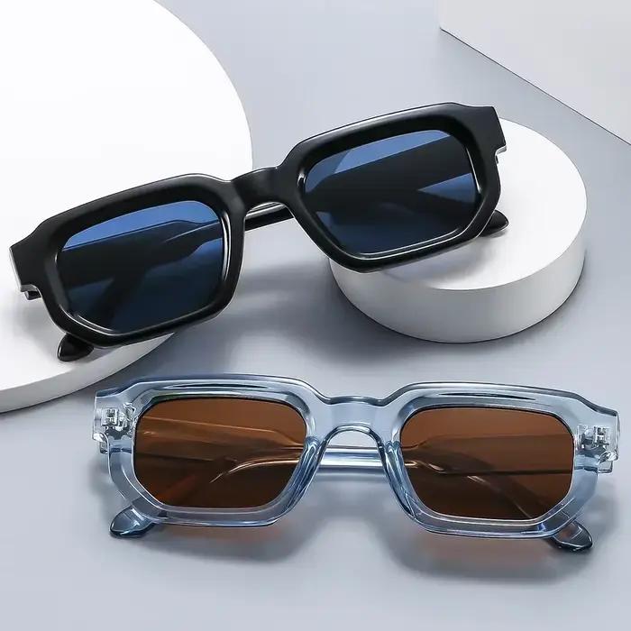 JNPCXI mode bleu carré lunettes de soleil pour femmes hommes rétro luxe concepteur clair lentille lu