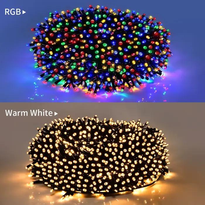 100M 1000 LEDs Charge rapide solaire LED fée lumière LED étanche extérieur chaîne lumières guirlande