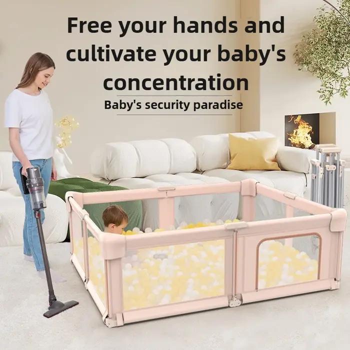 Clôture de sécurité pliable pour enfants – Parc d'assemblage sans outils pour les tout-petits, barri