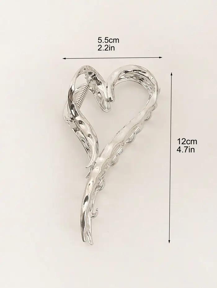 Barrettes à cheveux argentées au Design d'amour élégant, 1 pièce, pince à cheveux dorée en forme de
