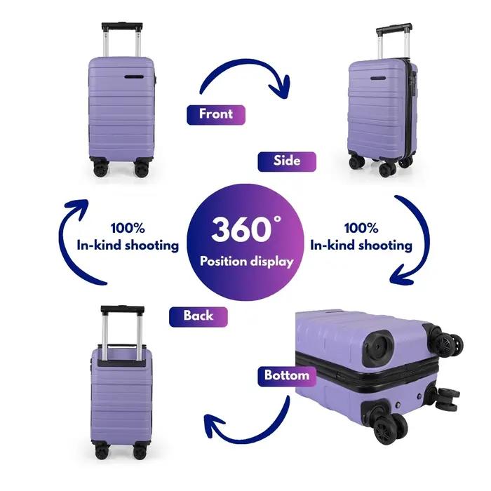Valise cabine rigide JLY ABS avec roulettes pivotantes amovibles – Valises
