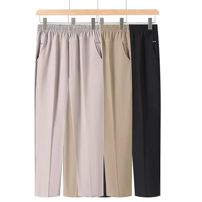 Nouveaux pantalons pour femmes printemps-été, pantalons mom, taille haute élastique, décontractés, c