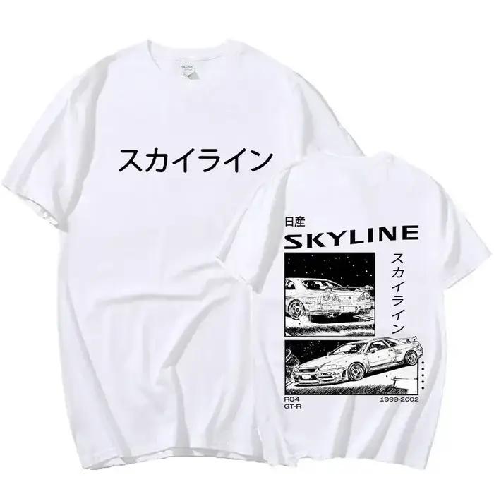 2024 mode coton T-Shirt dérive japon Anime AE86 Inifirst D été T-Shirt style décontracté R34 horizon