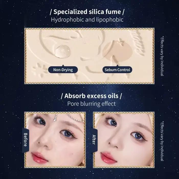 Maquillage professionnel fleur connaît clair de lune sirène mat doux Compact poudre contrôle de l'hu