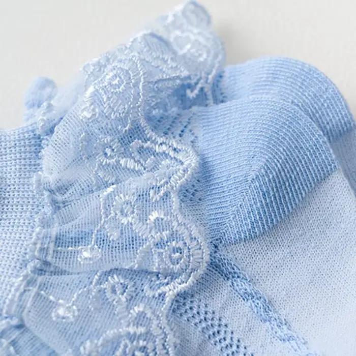 5 paires de chaussettes à volants en dentelle pour filles, en coton, respirantes, confortables, ador