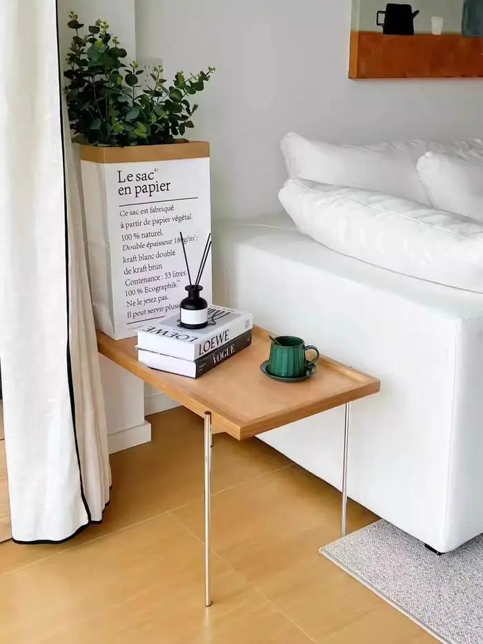 Table d'appoint en bois massif pour invités, Table à thé nordique moderne, simplicité légère, Design