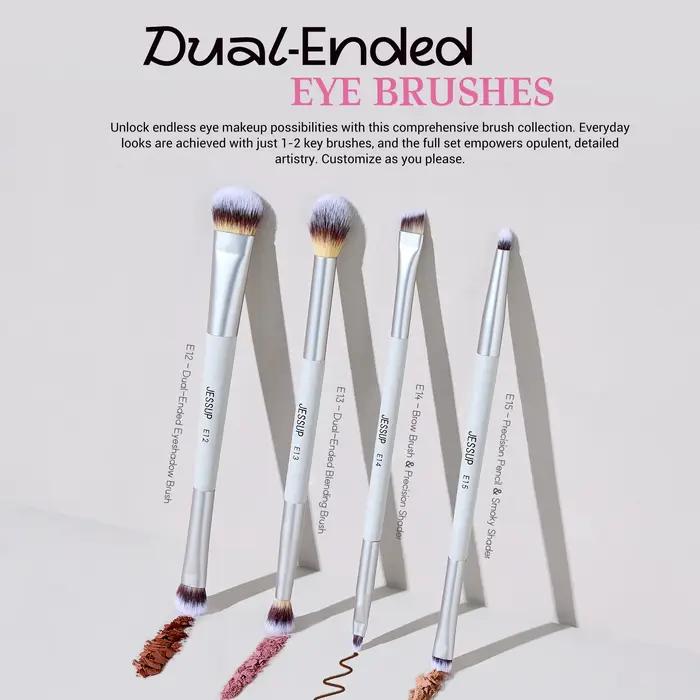 Jessup – ensemble de pinceaux de maquillage, 3/7 pièces, fond de teint synthétique à double extrémit