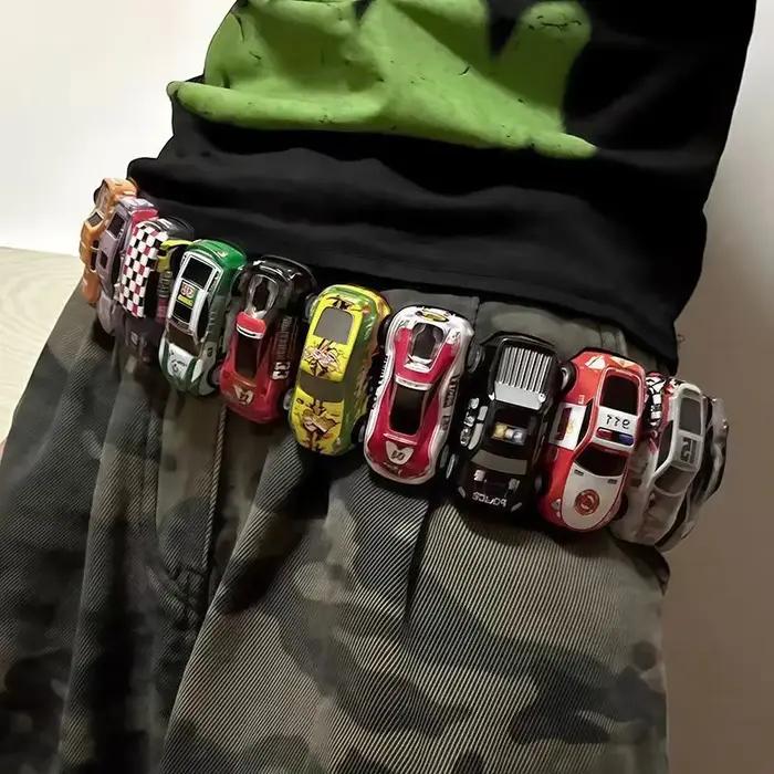 Nouvelle personnalité colorée voiture taille ceinture chaîne Punk jeunesse Style ceinture avec multi