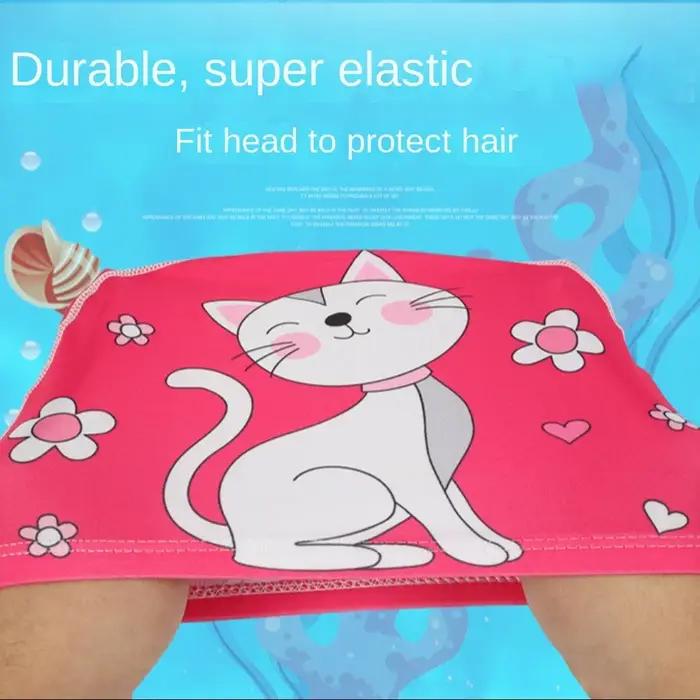 Bonnet de bain imperméable pour enfants, motif de dessin animé mignon, protège-oreilles pour bébé, c