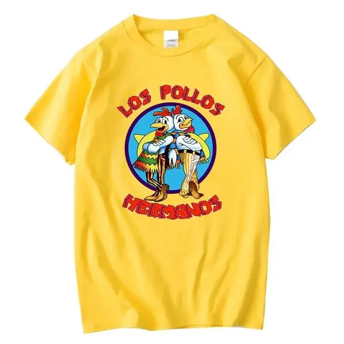 LOS POLLOS Hermanos T-Shirt imprimé drôle hommes mode décontracté manches courtes été coton respiran