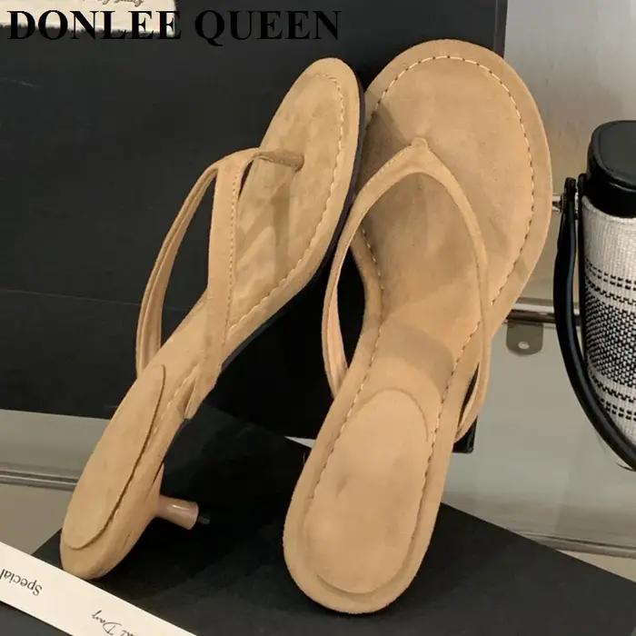 Pantoufles à talons hauts pour femmes, chaussures à enfiler, sandales à bande étroite, pantoufles dé