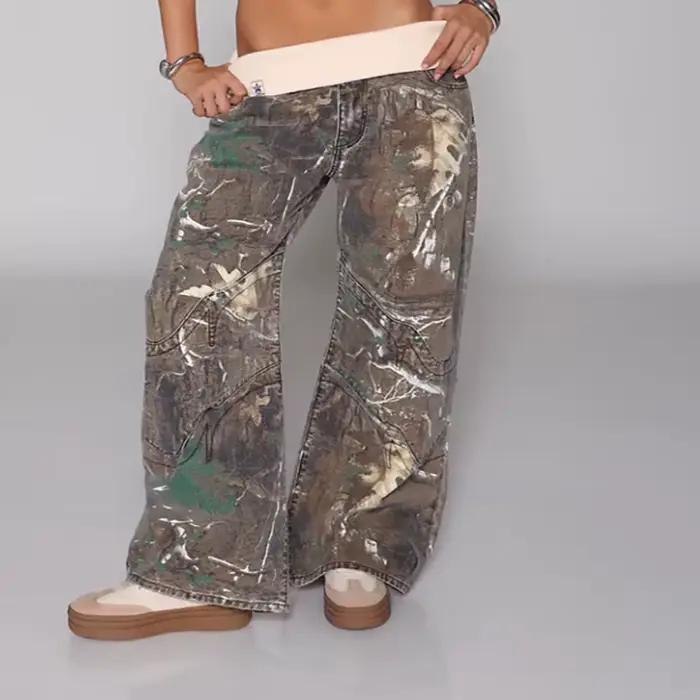 Nouveau Jean en Denim pour Femme Printemps-Été, Coupe Ample, Taille Mi-Haute, Fermeture Éclair, Poch