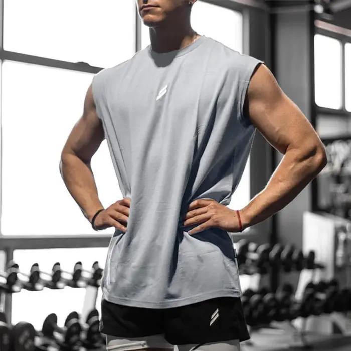 Nouveau été Fitness sport débardeur hommes respirant maille ample entraînement sans manches T-shirt
