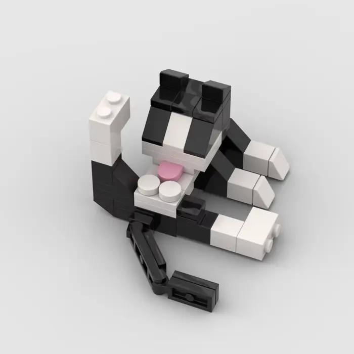 Série animale 62 pièces briques MOC chat Figires bricolage blocs de construction enfants jouets éduc