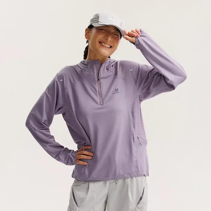 Sweat à capuche de sport en tissu hautement élastique pour hommes et femmes, léger, à séchage rapide