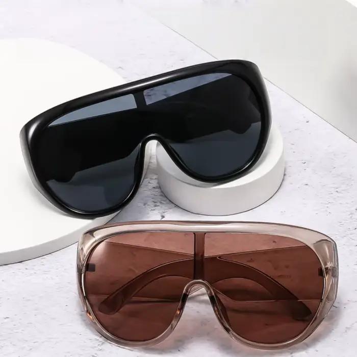 Lunettes de soleil de luxe surdimensionnées pour femmes et hommes, grandes lunettes de sport, tendan
