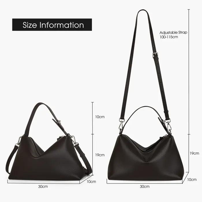 Donna-in – sac à main demi-lune en cuir de vache véritable pour femmes, sac à bandoulière Hobo en cu