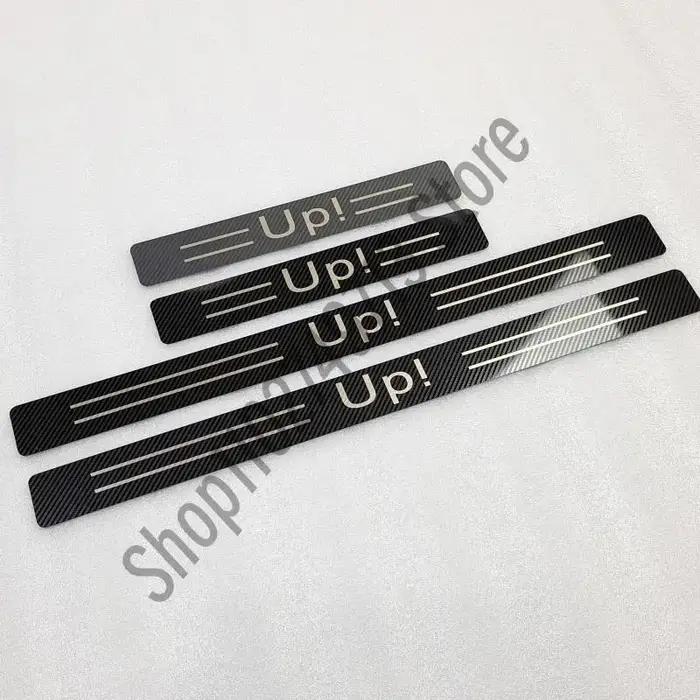 pour Volkswagen VW UP UP! Plaque de protection de seuil de porte en acier inoxydable, autocollant de