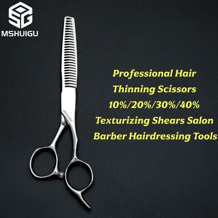 MSHUIGU Ciseaux de barbier professionnels VG10 de 6 pouces, ciseaux à effiler multi-usages avec desi