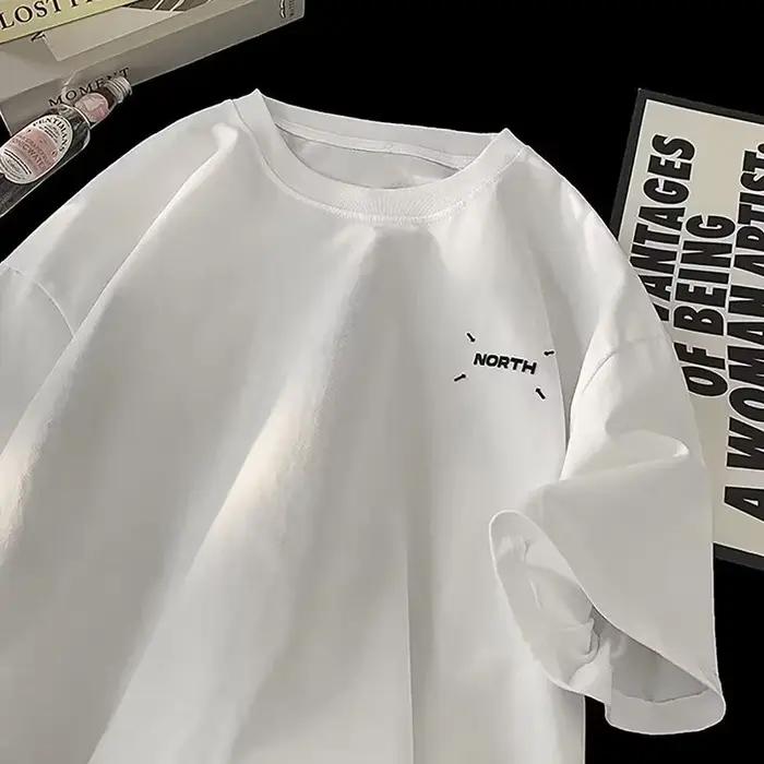 T-shirt imprimé avec Logo minimaliste 【M-8XL】 T-shirt Super grand pour hommes, mode été, Style sport