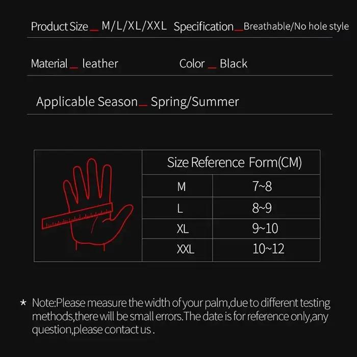 Gants de Moto d'été sans doigts, accessoires en cuir de chèvre, demi-doigt, Motocross Gant Moto Guan