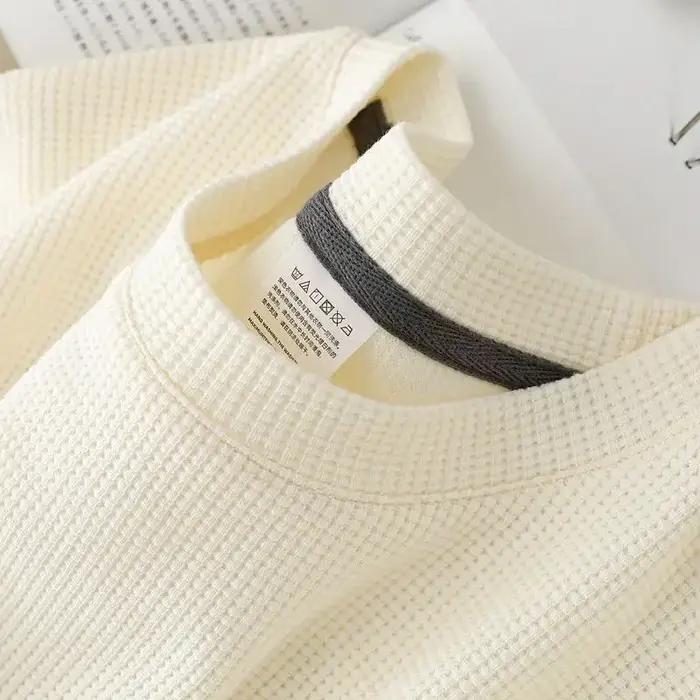 M-5XL hommes nouvel été gaufré col rond manches courtes T-Shirt confortable léger respirant haut à m