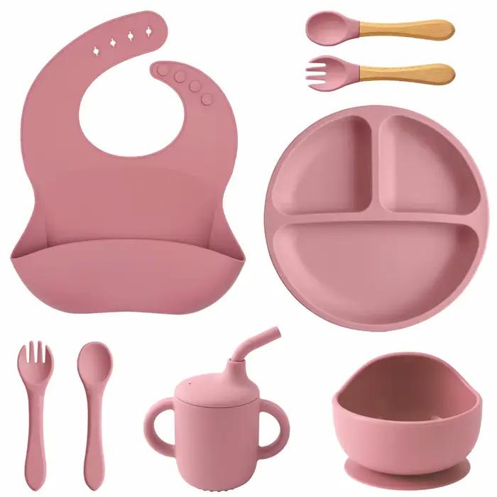 Vaisselle pliante pour bébés avec aspiration, ensemble de plats pour bébé, assiettes alimentaires so