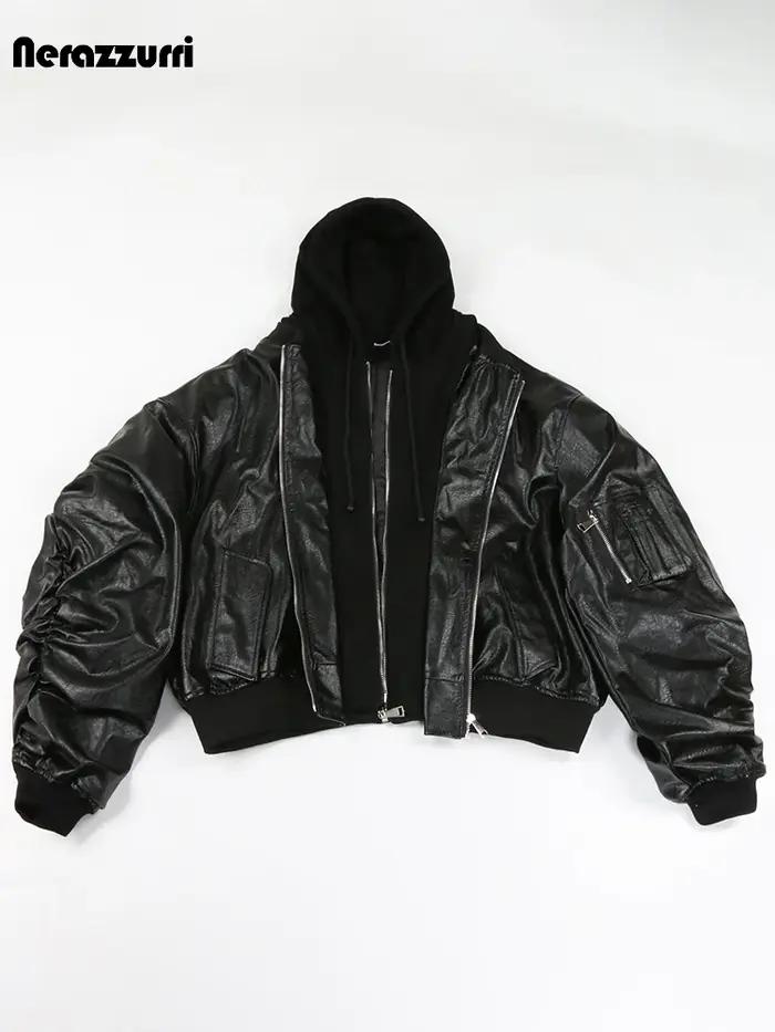 Nerazzurri Blouson en Cuir Chaud et Épais pour Homme, Vêtement Européen Cool, Beau, Respiré, Marron,