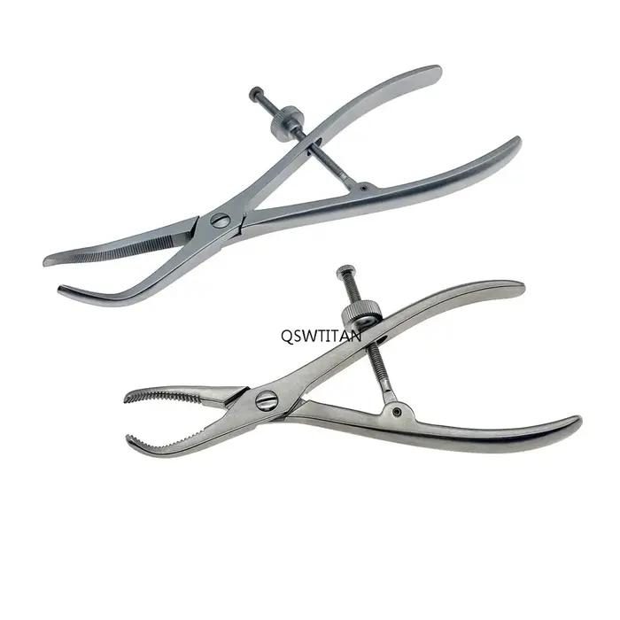 Pince de réduction osseuse supérieure/inférieure, mâchoires dentelées, instruments orthopédiques vét