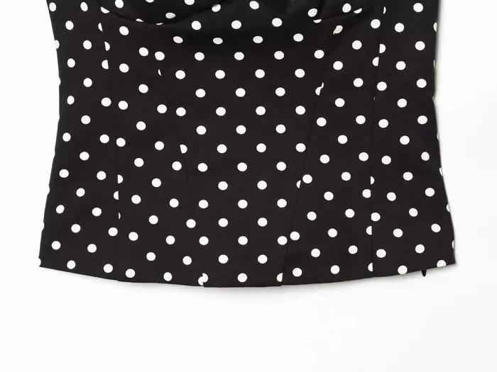 KONDALA Sexy Y2K Girl Halter Tops Corset Slim Polka Dot Print Short Tops Fashion 2026 Spring Summer