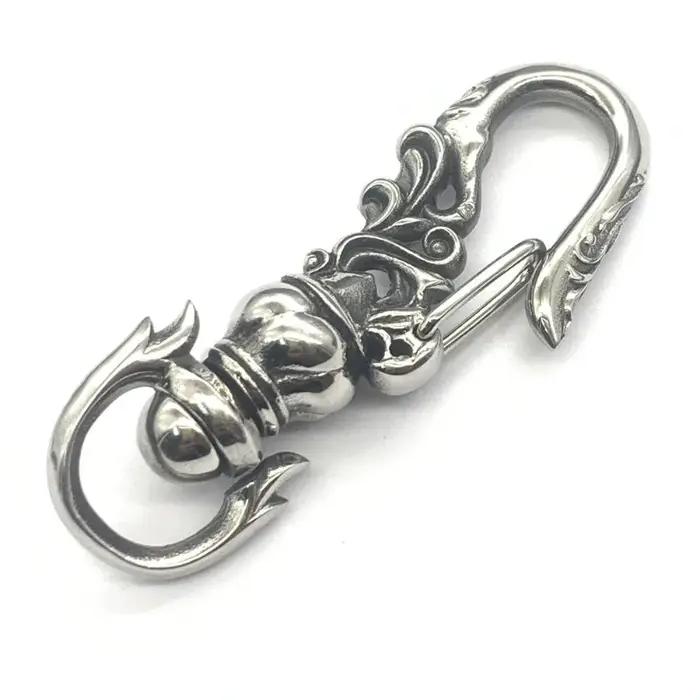1 pièce Mousqueton porte-clés punk en acier inoxydable 316, fermoir mousqueton pour homme, pour la f