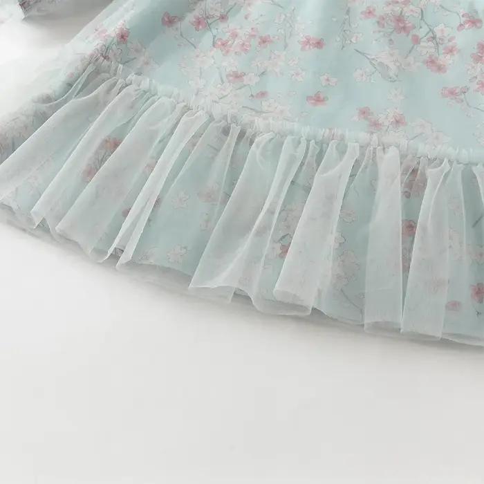Dave Bella automne filles bébé princesse robe charme mignon maille imprimé fleuri fête en plein air
