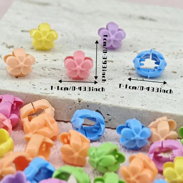 60 pièces tresses de cheveux perles chapeaux mignon bonbons couleurs plastique été pinces à cheveux