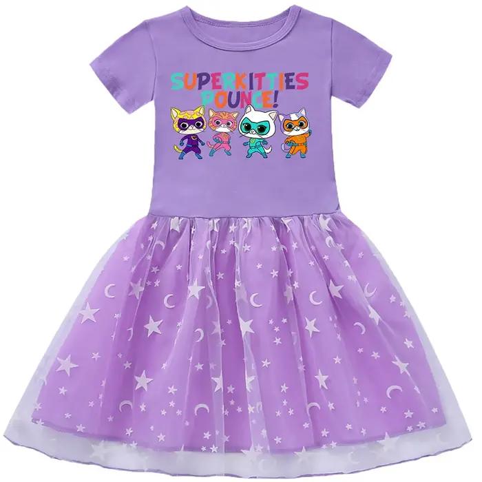 Vêtements d'extérieur Super Kitties, robe de princesse pour filles, tenues pour bébés filles, robes