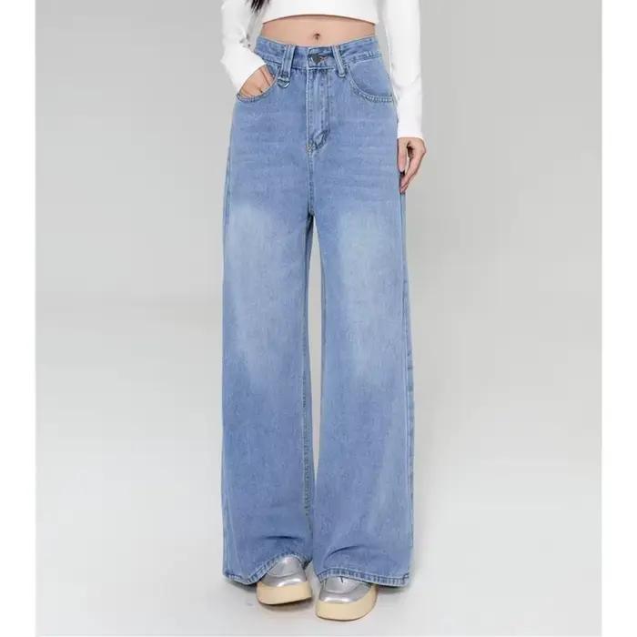 Été hommes Baggy jean unisexe Vintage Style américain droit jambe large Denim pantalon marque de mod