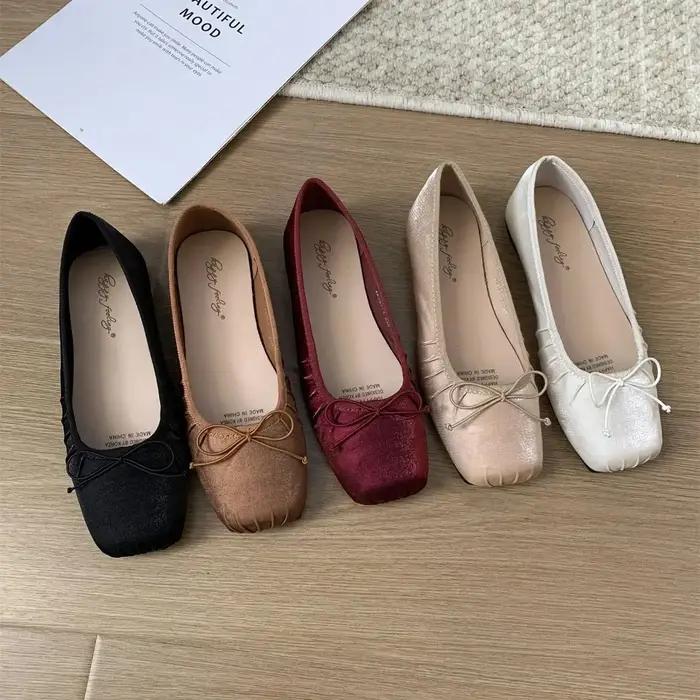 Bailamos-Ballerines Confortables et Élégantes pour Femme, Chaussures de Ballet Classiques, Rondes, a