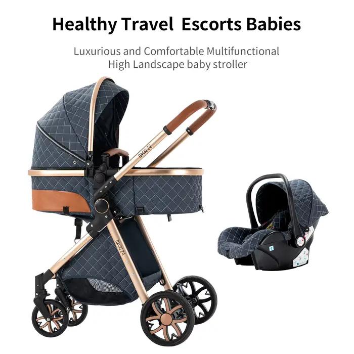 Poussette 3 en 1 pour bébé, landau haut léger, système de voyage, chariots pour nouveau-nés, pousset