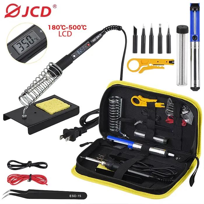 JCD-Kit de fer à souder électrique avec écran LCD, station de expédi, température réglable, ensemble