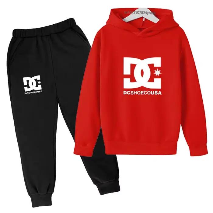 Ensemble sweat à capuche + pantalon 2 pièces pour enfants 2-13 ans - Tenue décontracté imprimé tendance