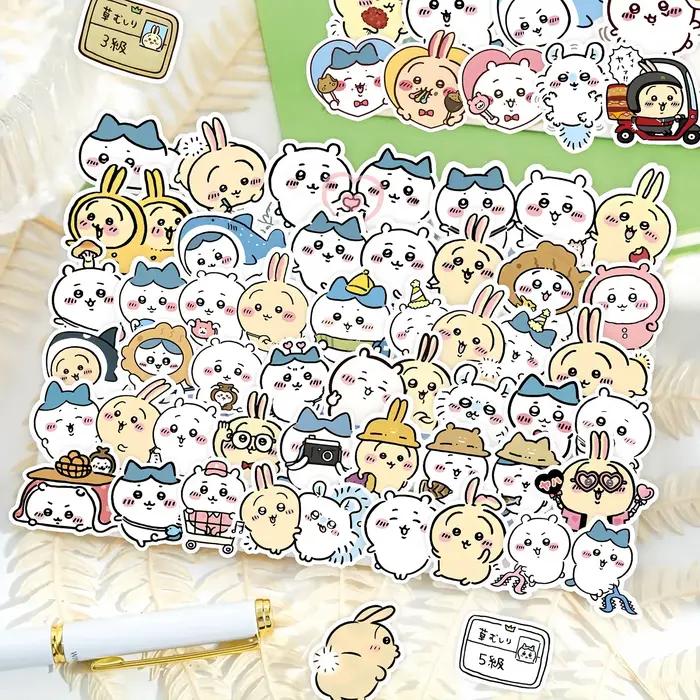 Autocollants Chiikawa de dessin animé Non répétitifs, 100 pièces, autocollants mignons pour tasse d'