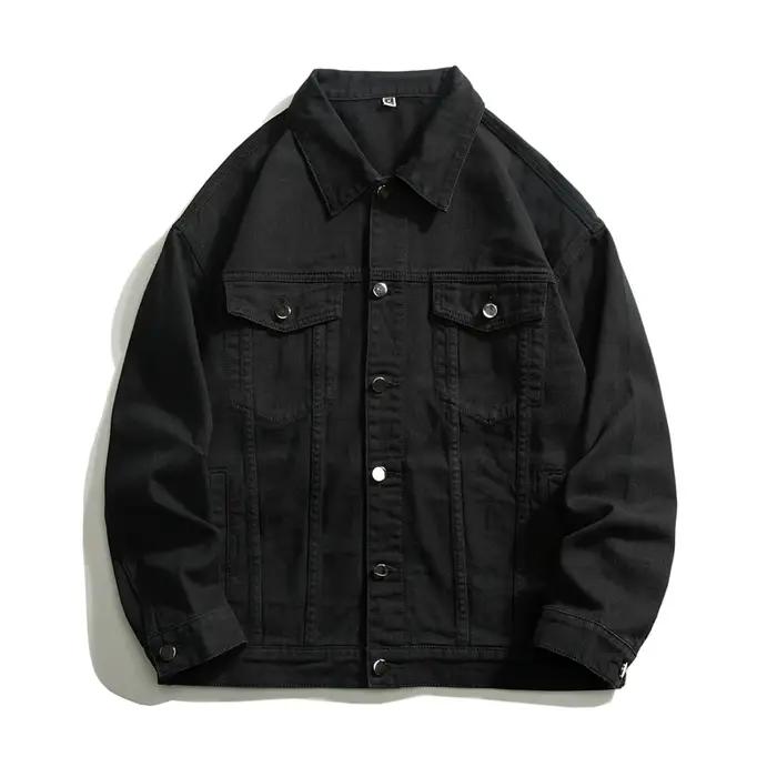 Veste en jean blanc surdimensionné pour homme, streetwear en coton, jean décontracté de haute qualit