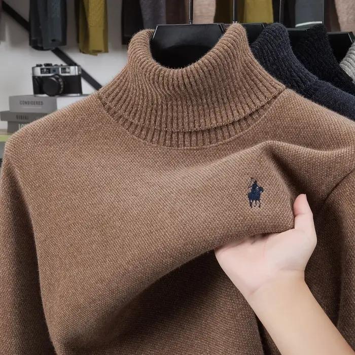 Pull en velours de marque haut de gamme pour hommes nouveau créateur de mode broderie de poney exqui
