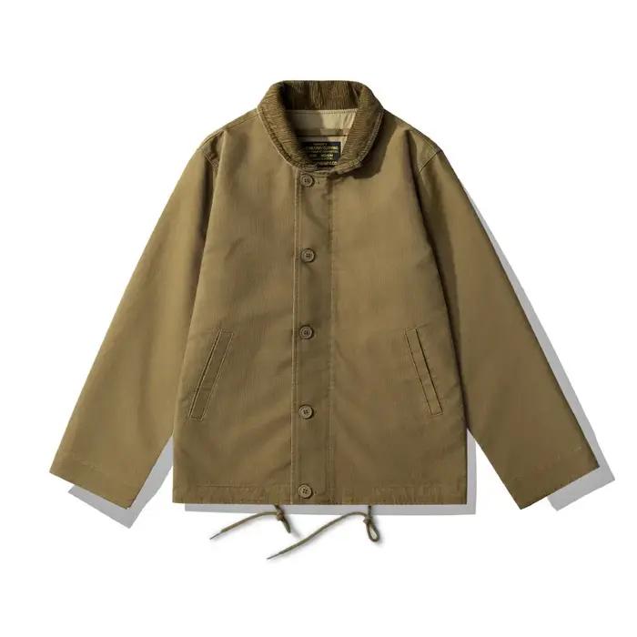 JUNGLE CROSS 11.5oz OKONKWO Veste De Pont N-1 Marine Veste Col Montant Manteau Amekaji 100% Coton Au