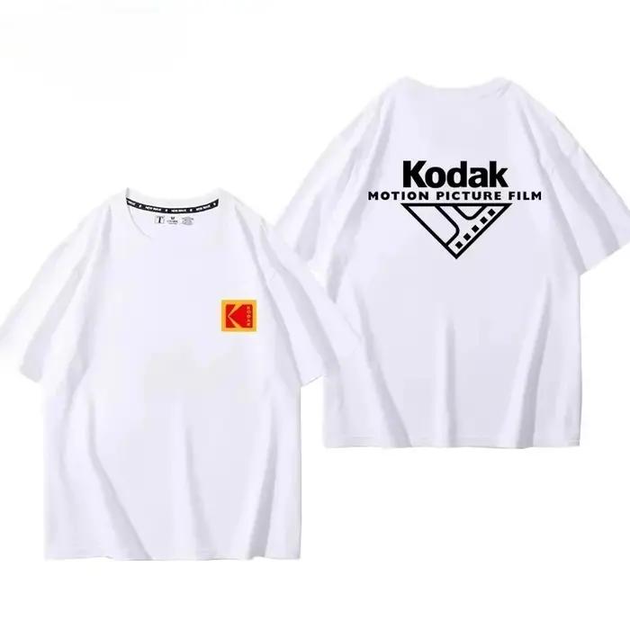 T-shirt Homme Tendance 2026 Kodak en Coton Imprimé Style Rétro pour Loisirs Décontractés et Streetwe
