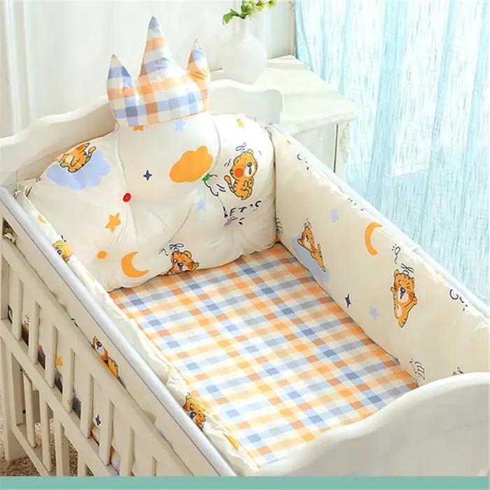 Parure de lit en coton imprimé pour bébé, ensemble de literie pour enfants, pare-chocs de protection